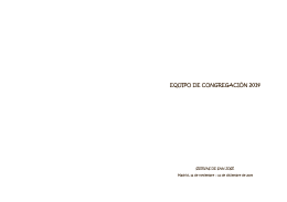 Documento Equipo de Congregación 2014
