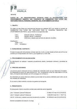 19/14 pliego de prescripciones técnicas