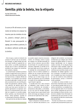 Semilla: pida la boleta, lea la etiqueta | Revista
