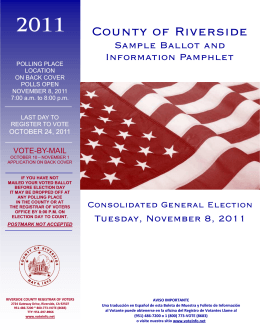 Sample Ballot - Riverside County Registrar of Voters