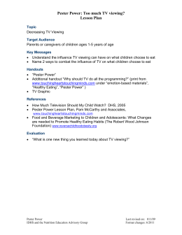 Pester Power: Too much TV viewing? Lesson Plan