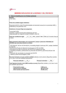 memoria explicativa de la entidad y del proyecto