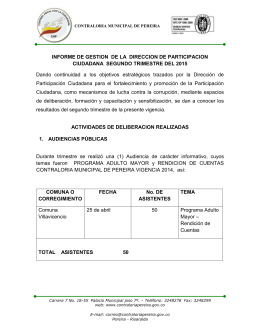 Informe de Gestión Participación Ciudadana II trimestre 2015