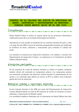 control de la calidad del aceite de freidoras en bares, cafeterías