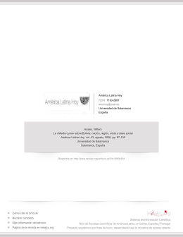 Redalyc.La «Media Luna» sobre Bolivia: nación, región, etnia y