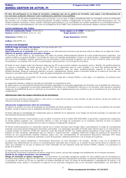 BANKIA GESTION DE AUTOR, FI