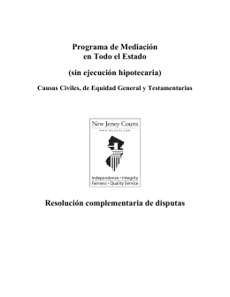 Programa de mediación en todo el estado (sin ejecución hipotecaria