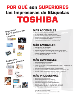 Folleto. Por qué son superiores las impresoras de etiquetas Toshiba.