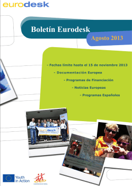 Boletín Eurodesk Agosto 2013 - Programa Juventud en Acción