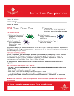 Instrucciones Pre-operatorias