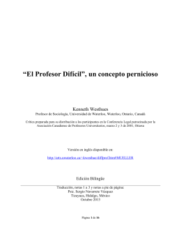“El Profesor Difícil”, un concepto pernicioso