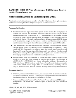 Notificación Anual de Cambios para 2015