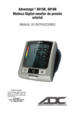 AdvantageTM 6015N, 6016N Muñeca Digital monitor de presión