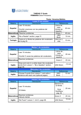 TAREAS 5º Grado PRIMARIA Sede Primavera