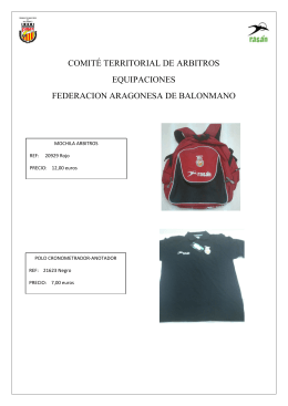 COMITÉ TERRITORIAL DE ARBITROS EQUIPACIONES
