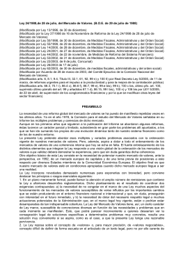 Ley 24/1988,de 28 de julio, del Mercado de Valores.