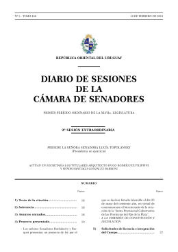diario de sesiones de la cámara de senadores