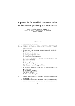 Aspectos de la actividad contralora sobre los funcionarios públicos y