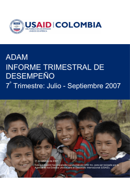 ADAM INFORME TRIMESTRAL DE DESEMPEÑO