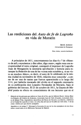 Las reediciones del Auto de fe de Logroño en vida de Moratín