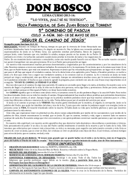 5º DOMINGO DE PASCUA - sanjuanboscotorrent.org