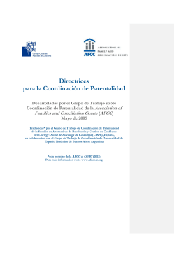 AFCC Directrices para la Coordinación de Parentalidad (2005