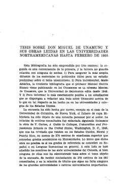 Tesis sobre Don Miguel de Unamuno y sus obras leídas en