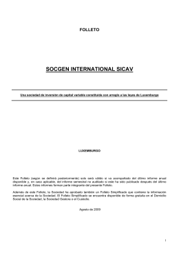 SOCGEN INTERNATIONAL SICAV