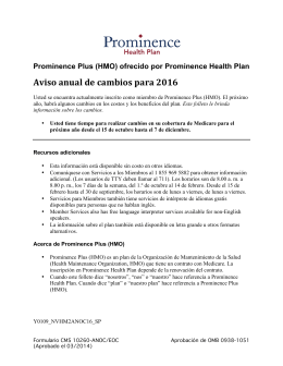 Aviso anual de cambios para 2016