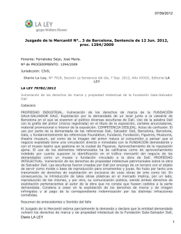 07/09/2012 Diario LA LEY 1 Juzgado de lo Mercantil N°.. 3 de