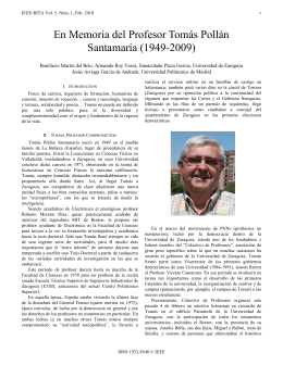 En Memoria del Profesor Tomás Pollán Santamaría (1949