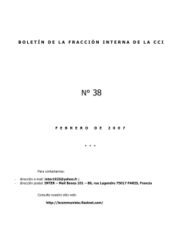 Boletín de la Fracción Interna de la CCI Nº 38