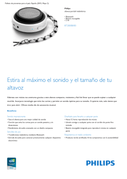 Product Leaflet: Altavoz portátil inalámbrico Bluetooth