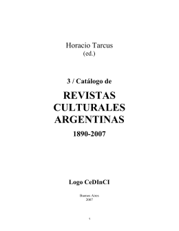 Catálogo de revistas culturales argentinas