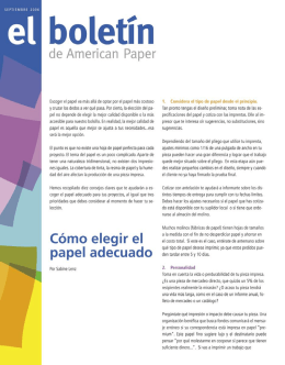 el boletín - American Paper Corp.