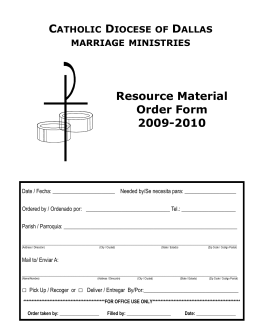 Resource Material Order Form 2009-2010