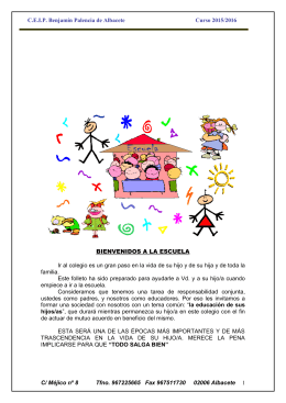 Documento informativo del colegio para las familias