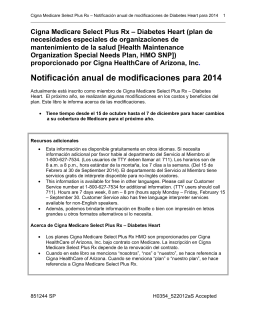 Notificación anual de modificaciones para 2014