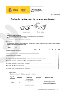 Gafas de protección de montura universal