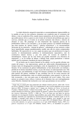 El GÉNERO ENSAYO, LOS GÉNEROS ENSAYÍSTICOS Y EL