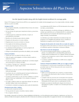 Aspectos Sobresalientes del Plan Dental