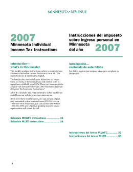 Minnesota Individual Income Tax Instructions Instrucciones del