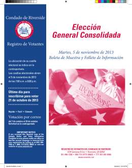 Elección General Consolidada - Riverside County Registrar of Voters