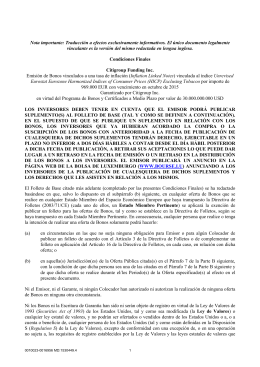 Nota importante: Traducción a efectos exclusivamente