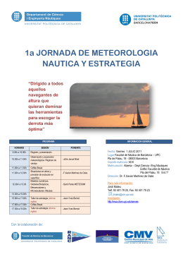 1a JORNADA DE METEOROLOGIA NAUTICA Y ESTRATEGIA