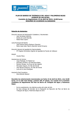 Acuerdos de la Comisión de Seguimiento del 15 de abril de 2015