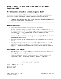 Notificación Anual de Cambios para 2016
