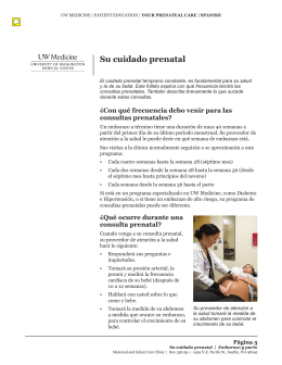 Su cuidado prenatal