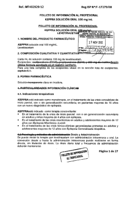 Kepra solución oral 100 mg/mL