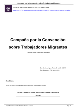 Campaña por la Convención sobre Trabajadores Migrantes